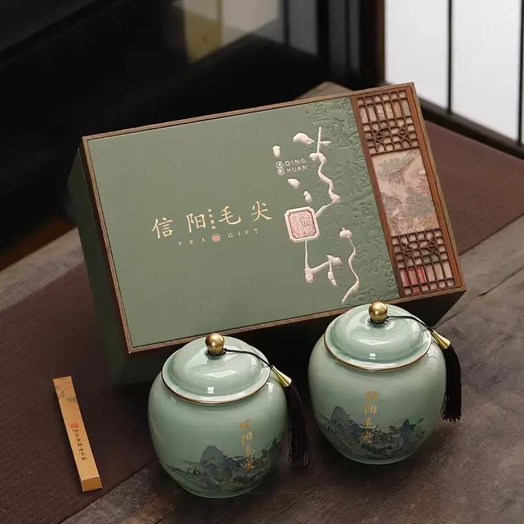 大雙一斤裝信陽毛尖瓷罐 從茶園到茶桌，一罐還原高山韻味